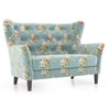 Frida 2 Seater Fabric Loveseat In Dusty Teal Floral Colour