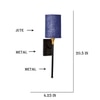 Devansh Metal Electric Wall Light in Black Colour with Blue Shade Count of 1 Light