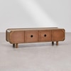 Caspen Solid Wood TV Unt with 5 Door In Provincial Teak Finish