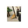 Cygnet Wooden Floor Lamp with Brown Base and Jute Fabric Lampshade