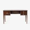 Reyna Ribbed Double Pedestal Solid Wood Desk in Brown Colour