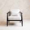 Archie Spindle Solid Wood Lounge Chair in Grey Colour