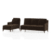 Abbey Sectional Sofa (Colour : Dark Earth, Cushion : Hard, Seater : Left Aligned 3 Seater + Left Aligned Chaise)