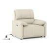Leeroy One Seater Leather Recliner Sofa in Oyster White Colour