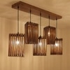 Trikona 5 Series Brown Solid Wood Cluster Hanging Light