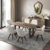 Aero Solid Wood 6 Seater Dining Table With 6  Wella Dining Chairs (Finish : Danish Walnut, Chair Colour : Beige)