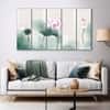 The Castle Decor Lotus Wall Painting Wooden Framed 27x48 Inch (Style 3)