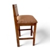 Osian Sheesham Wood Bar Chair Stool (Caramel Brown Sparkle Velvet Teak Finish)