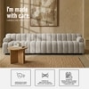 Chiccomfort Wood 4 Seater With Upholstery Non Storage Sofa In White Colour