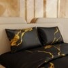 Stoa Paris 300TC UltraSatin King Size Comforter,  Lightweight, Black Gold