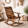 Rajasthani Solid Wood Rocking Chair in Teak Colour