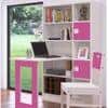 Aura Kids Folding Study Desk cum Large Bookshelf in Barbie Pink Colour