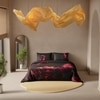 Stoa Paris 300TC UltraSatin King Size Comforter,  Lightweight, Burgundy Golden
