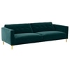 Calisa 3 Seater Velvet Sofa Cum Bed in Teal Blue colour
