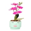 Artistic  Face Planter With Pink Artificial Orchids