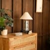 Saguaro Handicrafted Tall Table Lamp in White and Blue Colour