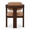 Burbon Solid Wood Upholstered Dining Chair in Walnut Finish Style 1