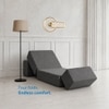 Sleepwell Sofa Cum Bed Single Seater Resitec Foam Grey 75x30x7 Inch