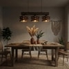 Star Brown Solid Wood Cluster Hanging Light