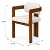 Burbon Solid Wood Upholstered Dining Chair in Teak Finish