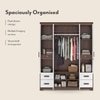 Miller 4 Doors 4 Drawers Wardrobe With Mirror and Lock in Two Tone Finish