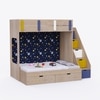 Pattern Dreams Bunk Bed  6X5 (Drawers On Wheels) In Oak Colour
