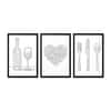 The Castle Decor Minimal Kitchen Wall Art Set of 3 8x12 Inch