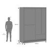 Velora Premium 2 Door 8ft Sliding Wardrobe With Mirror in Blade Grey and Choco Oak Finish