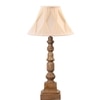 Devansh Off-White Cotton Vintage Curtain Pleated   Lamp With Wood Base (12X12X22.75)