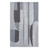 Handmade Wool Silk Area Rug Modern Abstract Grey 4 x 6 Feet Carpet