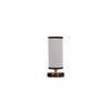 Sienna white & black cotton table lamp with brown wood base
