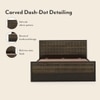 Masai Solid Wood King Size Bed With Hydraulic Storage (American Walnut Finish)