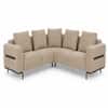 Milo Ergonomic Modular Corner Sectional Sofa 6 Seater Black Metal Legs Beige