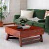 Bradford Sheesham Wood Contemporary Square Foldable Coffee Table In Honey Finish