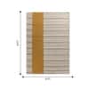 Jaipur Rugs Soft Geometric Striped Wool 5x8 Feet Undyed White And Gold Spice Dhurrie Carpet