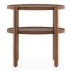 Kai Oval Solid Wood End table in Amber Walnut finish