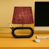 Devansh Maroon Jute Table Lamp With Wood Black Base -13