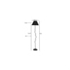 Nola Black Fabric Floor Lamp with Black Iron Base