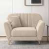 Rivo Velvet 1 Seater Sofa in Cream Color