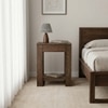 Epsilon Solid Wood Side Table In Danish Walnut Finish