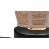 Alberto Beige Bamboo Shade Table Lamp with Black Iron Base