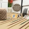 Shiga Wool Rectangle Carpets Durry  in Yellow Colour
