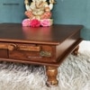 D'Dass Honeywood Mdf and Sheesham Wooden Pooja Chowki With Drawer
