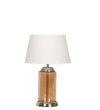 Duffield Amber Glass Table Lamp With White Cotton Shade