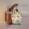 Devansh Solid Wood Electric Wall Light in Brown Colour with Multi Shade Count of 1 Light