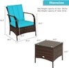 Carry Bird Wicker Patio Furniture Outdoor Balcony Chairs In Brown And Sky Blue Colour