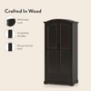 Alexandra Solid Wood 2 Door Wardrobe in American Walnut Finish