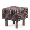 Verona Solid Wood Pouf Stool in Black Diamond Jackard fabric