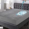 Premium Jacquard Polyester Waterproof Mattress Protector for King Size In Gray Colour 75x72