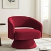 Aracell Swivel Solid Wood Round Chair in Maroon Colour
